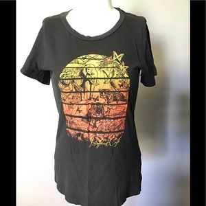 Rain forest Cafe Black with yellow & pink elephant